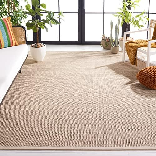 SAFAVIEH Natural Fiber Collection 6' x 9' Marble / Beige NF143C Border Sisal Area Rug | Amazon (US)