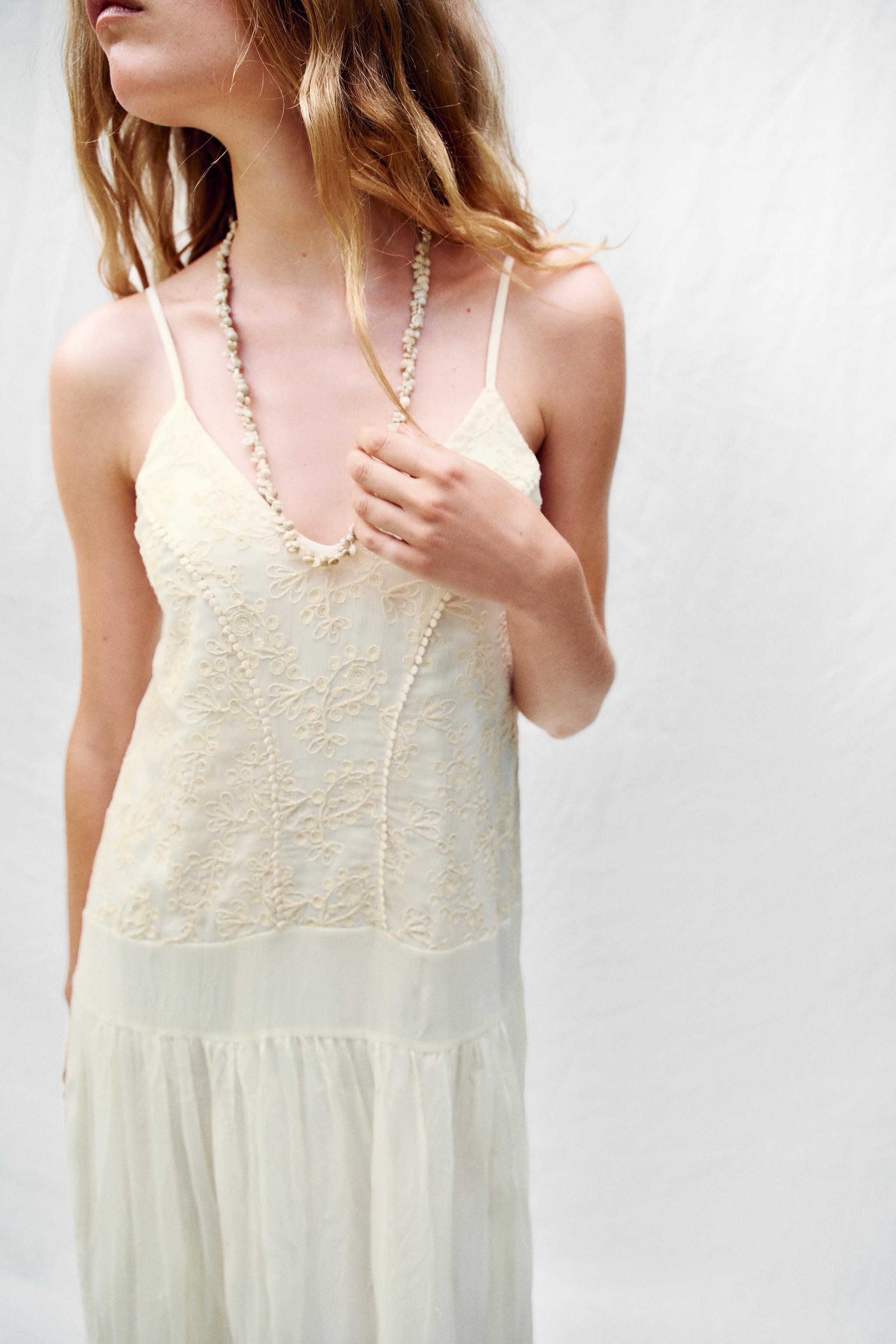 EMBROIDERED LINGERIE STYLE DRESS | Zara US