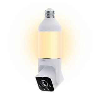 Bulb Cam Plug-In, 2K Wireless HD Security Camera Outdoor Indoor Full Color Day and Night, Dimmable LED Bulb | The Home Depot