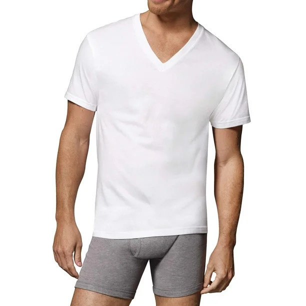 Hanes Men's White V-Neck Undershirts, 3 Pack | Walmart (US)