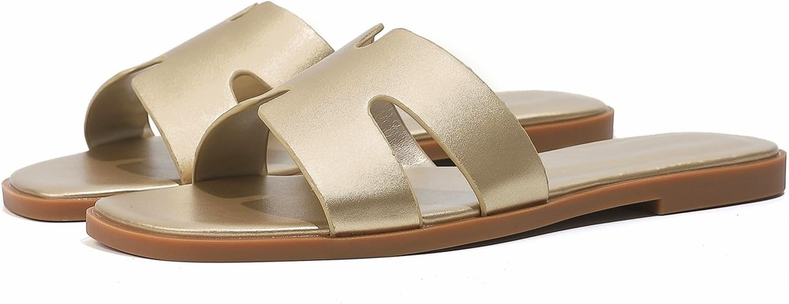 Stratuxx Kaze Open Toe Flat Dress Sandals Womens Slide Comfortable Summer Black, White, Tan Sanda... | Amazon (US)