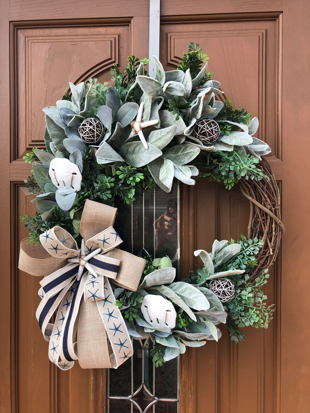 Seashell Door Wreath,Seashell Door Decor,Lakehouse Wreath,Lakehouse Door Decor,Nautical Wreath,Na... | Etsy (US)