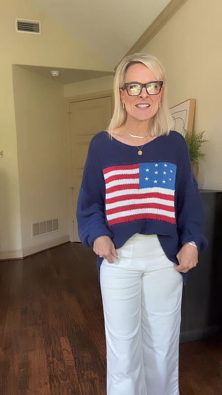 Looking for Americana wear for the upcoming memorial day or Fourth of July? Social threads just launched this line and it is wonderful USA pieces.
I sized up one size to a medium in the sweater. I could have gone with a small, but I wanted the oversize look. It is very lightweight and airy would look good with linen pants, blue jeans, shorts etc 

Have a feeling these will all sell out so if you were looking for great USA graphic wear grab it while you can

#LTKstyletip #LTKSeasonal #LTKover40