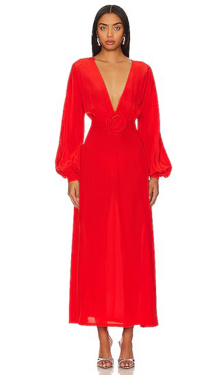 Nadia Dress in Red | Long Sleeve Maxi Dress With Sleeves Winter Fall Maxi Dress Fall Winter  | Revolve Clothing (Global)