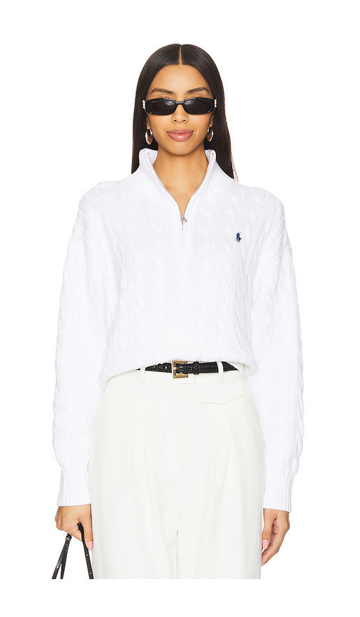 Polo Ralph Lauren Cable-knit Cotton Quarter-zip Sweater en White. Taille XL. Also en . | Revolve Clothing (Global)