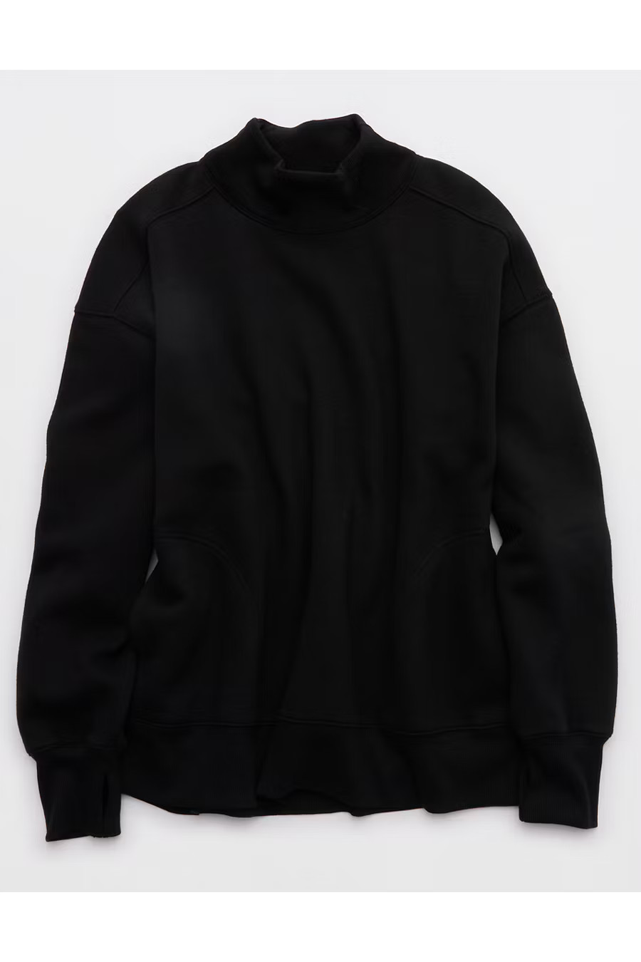 OFFLINE By Aerie Cloud Fleece Oversized Mockneck Sweatshirt Women's True Black M | Aerie