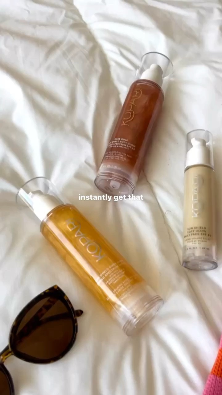 #gifted 😍 was 1000% drawn to the shimmer but worried about the texture 😬😬 i didn’t want it to be slimy or dry out my skin 🥲 but i was pleasantly surprised to see that all 3 of these sun shields gave my skin a silky feel for HOURS. and i do actually mean *hours* (no extra lotion required). feel free to try it for yourself

#LTKstyletip #LTKbeauty #LTKFind