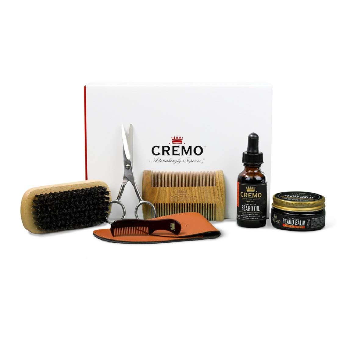 Cremo Beard Starter Set for Big Best Beards, 100% Boar Bristle Brush, Sandalwood Beard Comb, Bear... | Amazon (US)