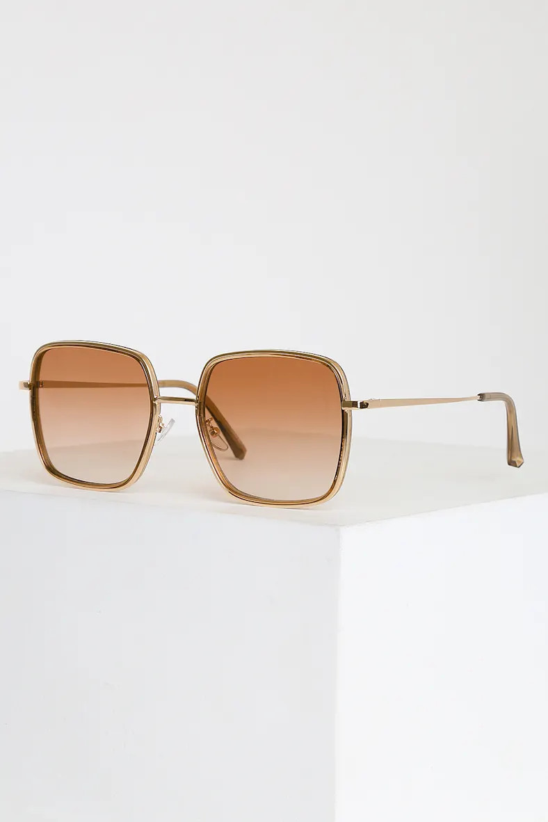 Lots to Love Gold and Brown Oversized Sunglasses | Lulus