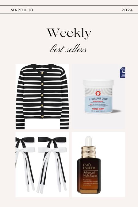 Shop some of my best sellers of last week! There is the cutest Amazon sweater that is great for spring. The lotion is amazing for dry skin, and the bows make the perfect hair accessory! Estée Lauder advanced night serum has helped my skin making it plump and hydrated! 

#LTKsalealert #LTKbeauty #LTKstyletip