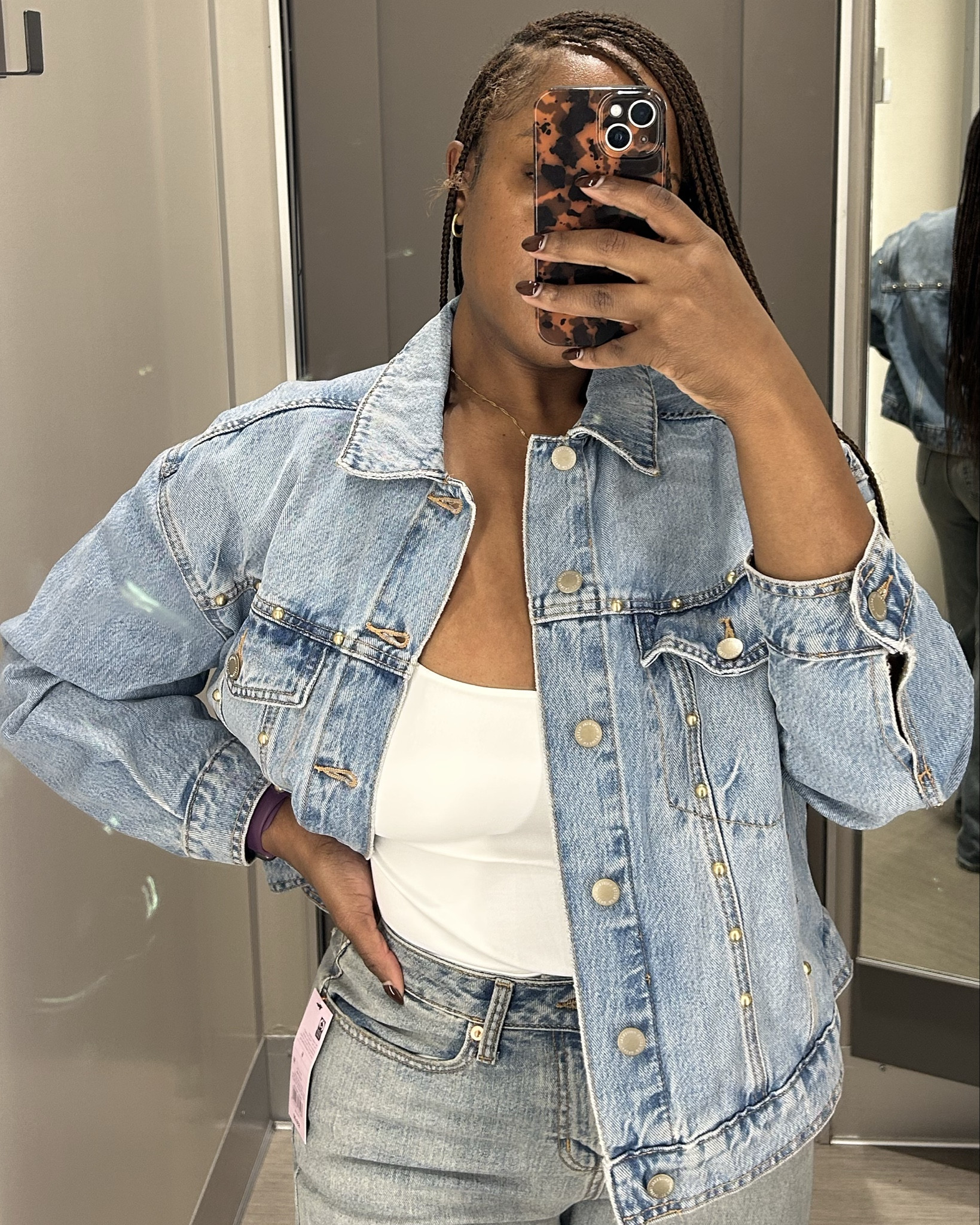 Demin studded jacket 