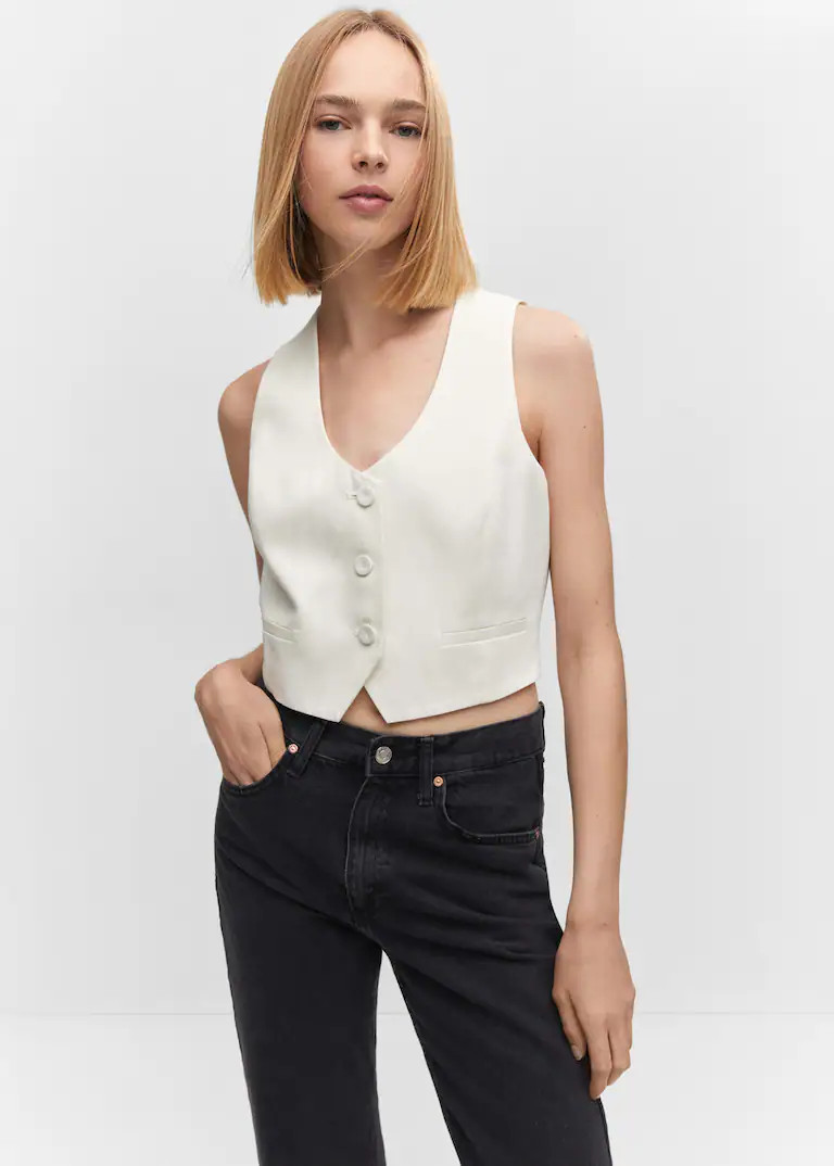 Fitted vest with buttons -  Women | Mango USA | MANGO (US)