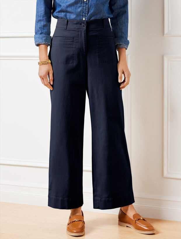 Wide Ankle Twill Pants | Talbots