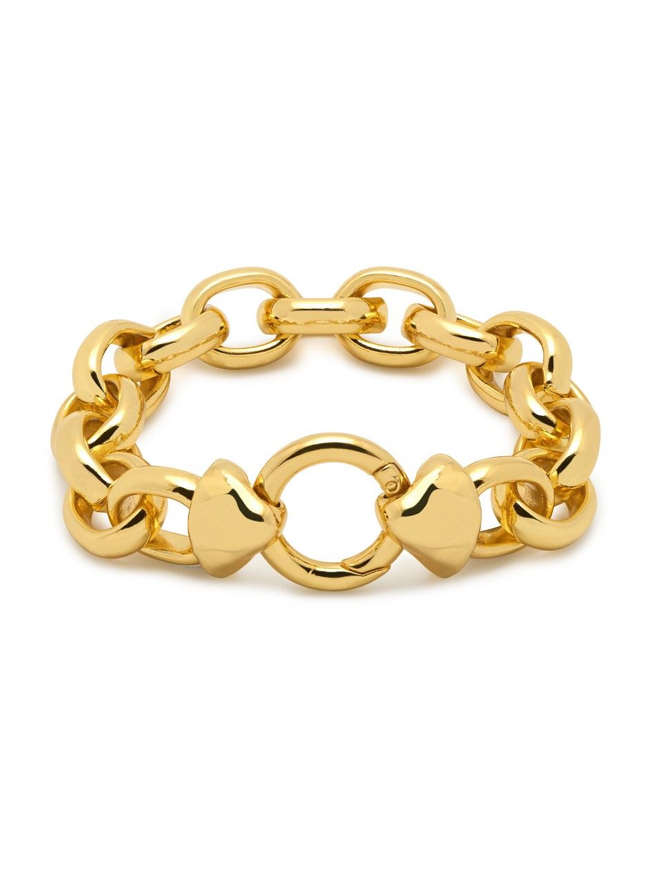 Lydia Tomlinson Medina Chunky Chain Ring-Clasp Bracelet in Gold | Northskull