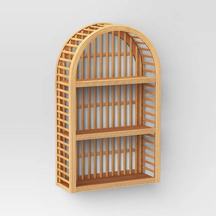 12" x 20" Wood and Rattan Wall Shelf - Threshold™ | Target