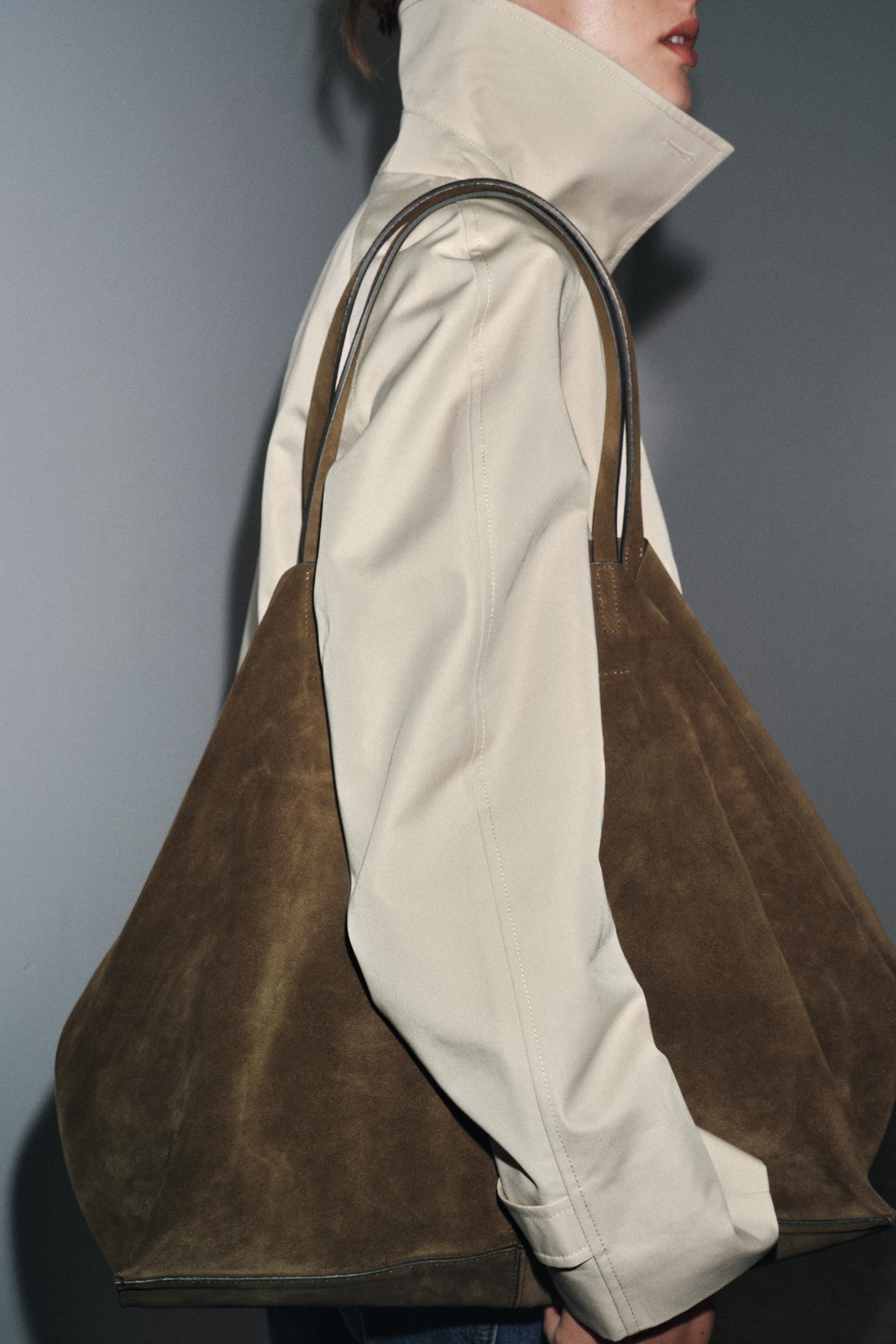 SUEDE MAXI SHOPPER | Zara US