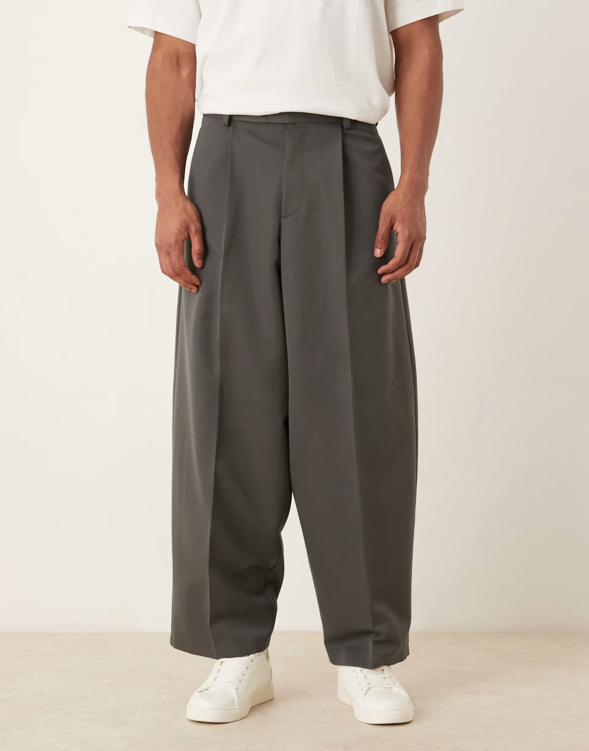ASOS DESIGN extreme tapered suit pants in charcoal twill | ASOS (Global)