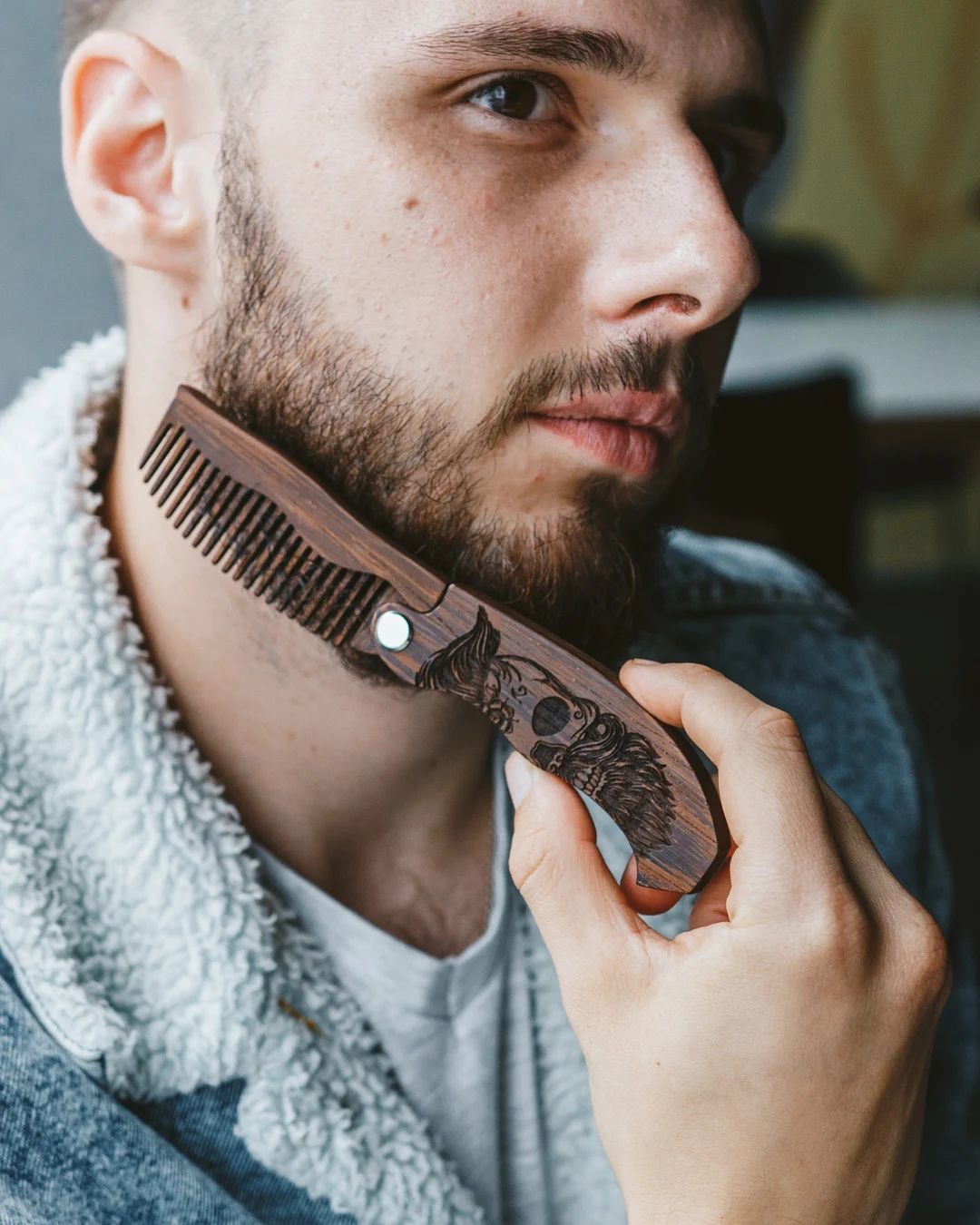 Mens Beard Comb Foldable Personalized Gift for Boyfriend - Etsy | Etsy (US)