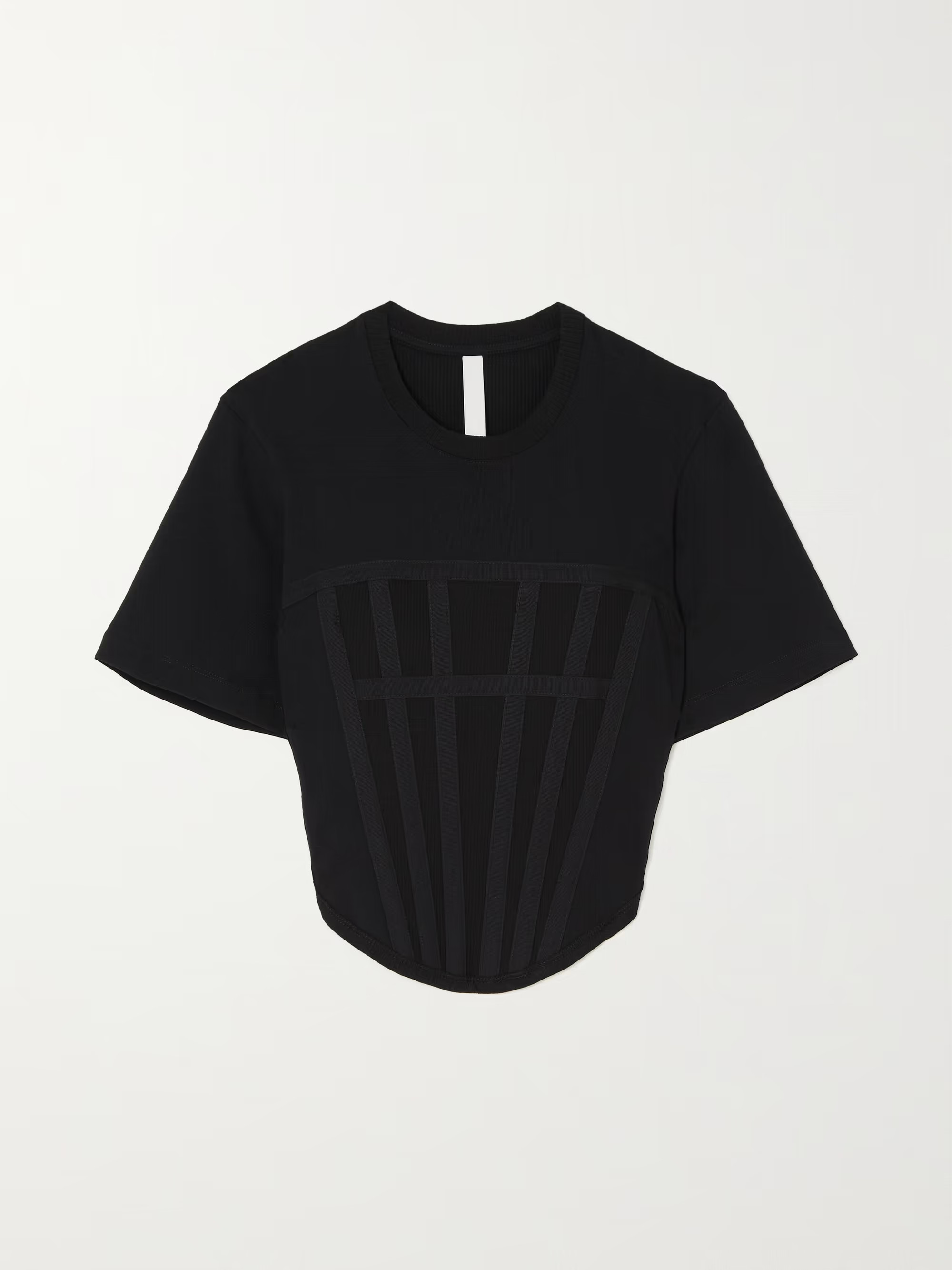 Cropped grosgrain-trimmed ribbed stretch-cotton jersey T-shirt | NET-A-PORTER APAC