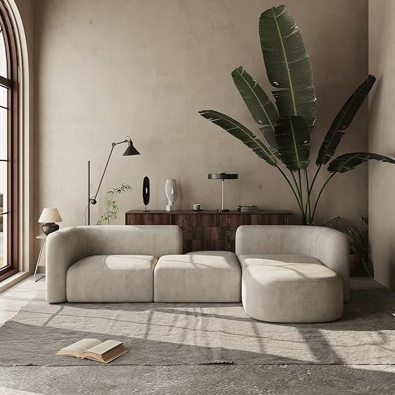 Acanva Luxury Modern Tight Curved Back Velvet Sofa, Minimalist Style Comfy Couch for Living Room ... | Amazon (US)