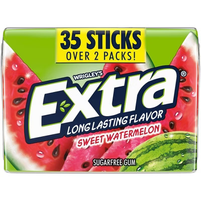 Extra Sugar-Free Sweet Watermelon Chewing Gum Pack - 35ct | Target