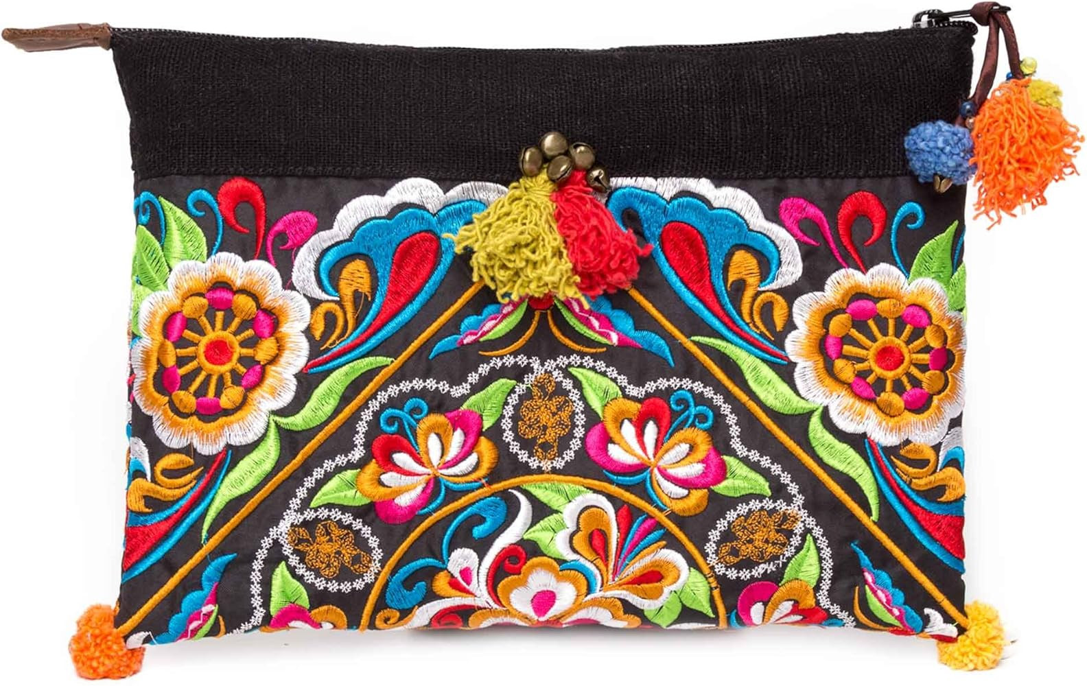 Changnoi Fair Trade Thai Artisan Clutch Bag Ipad Holder with Tribal Hmong Embroidered | Amazon (US)