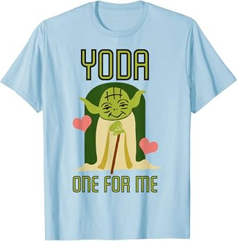 Star Wars Yoda One For Me Cute Valentine's Graphic T-Shirt T-Shirt | Amazon (US)