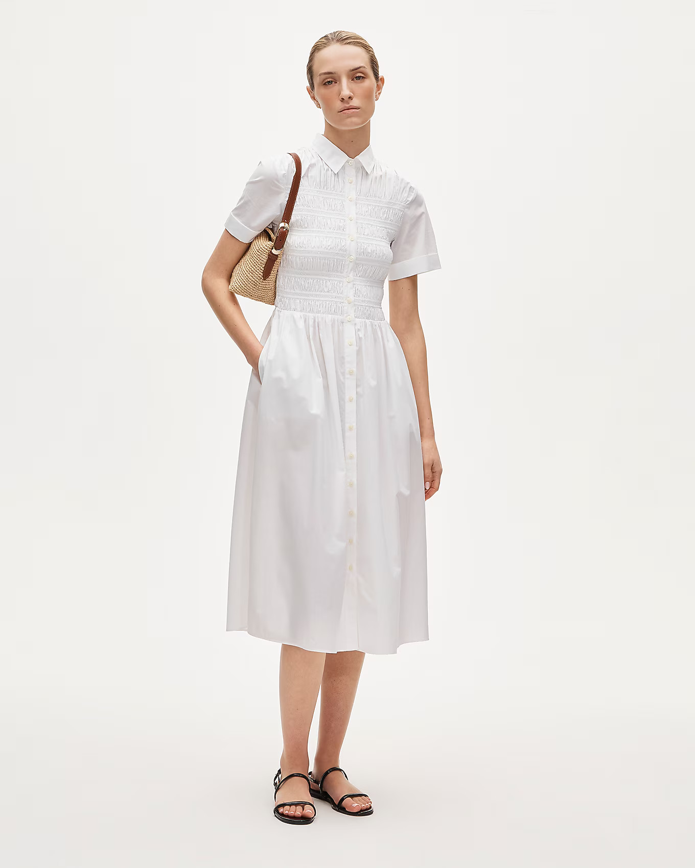 Petite Elsie shirt-dress in cotton poplin | J. Crew US