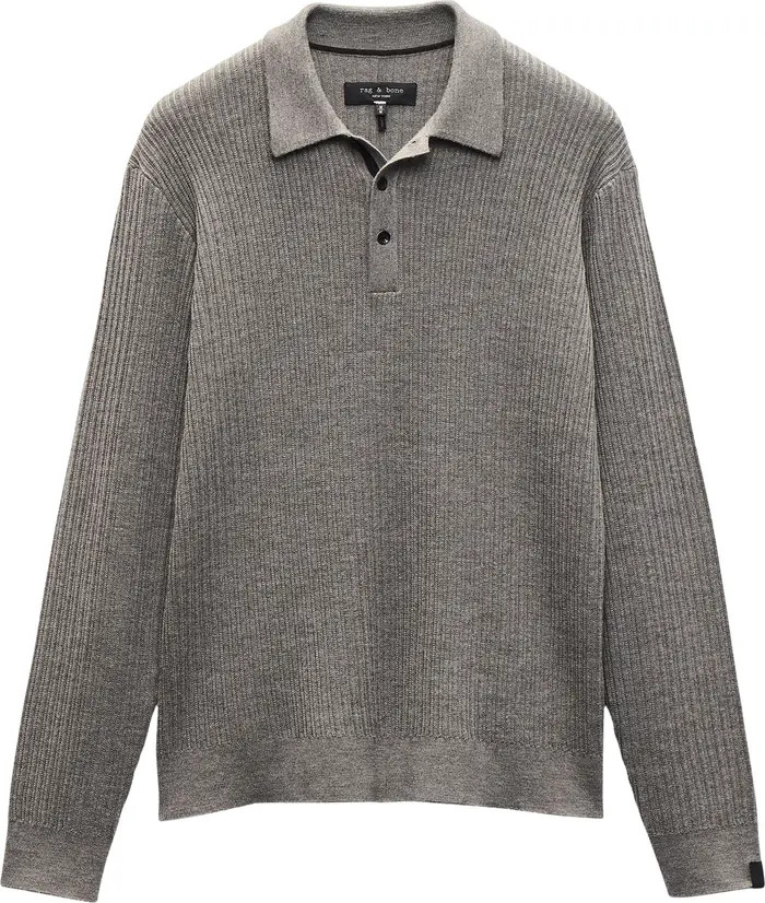 rag & bone Crawford Long Sleeve Wool & Cashmere Sweater Polo | Nordstrom | Nordstrom