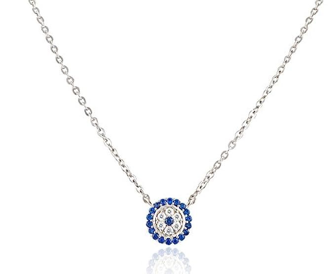 Sterling Silver Cz Small Evil Eye Necklace | Amazon (US)