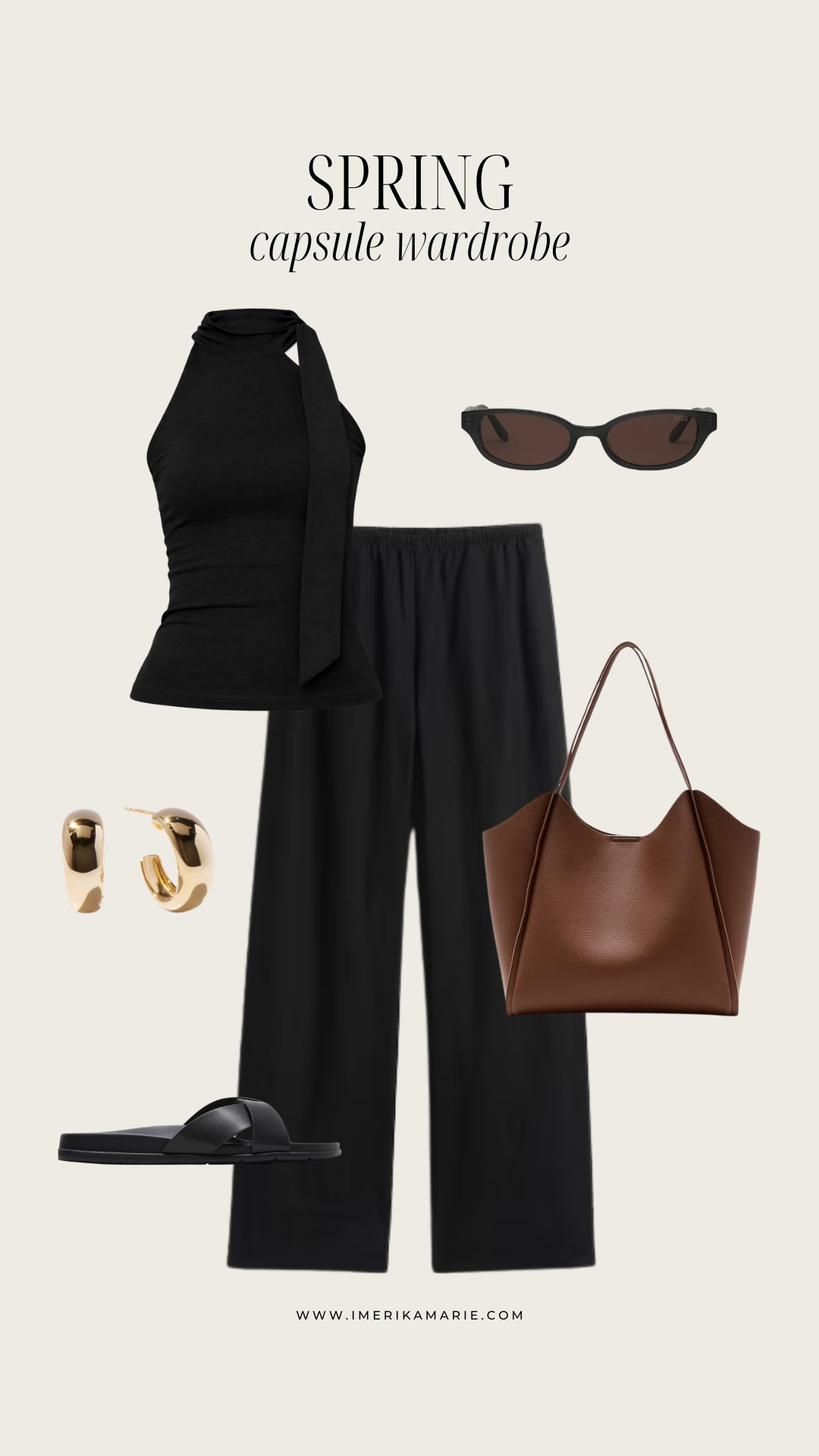 Spring Capsule Wardrobe Outfit

These are the kind of pieces you’ll reach for over and over — simple, versatile, and easy to style. Perfect for building a go-to spring wardrobe. Black linen pants and sleeveless top featuring a brown tote bag and black sandals. 

 

#LTKootd #LTKSeasonal