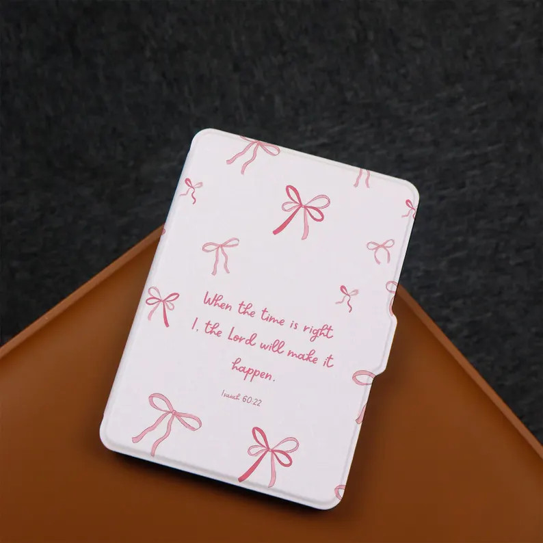 Pink Bow Pattern Kindle Case With Hand Paperwhite Case, Kindle 10th 11th, Personalization Kindle ... | Etsy (US)