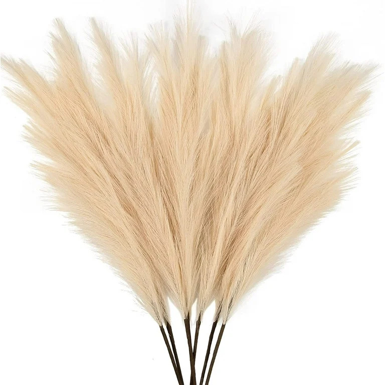 Dolicer 8 PCS 38"/3.1FT Beige Yellow Tall Pampas Grass Artificial Flowers, Pompas Grass Dried Flo... | Walmart (US)