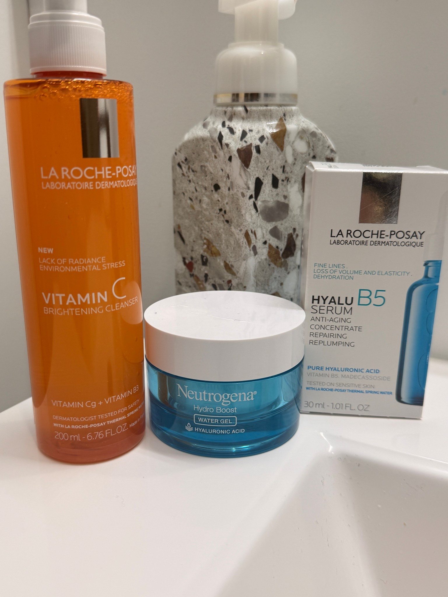 “A few of my go-to skincare essentials ✨ I have dry skin, and the La Roche-Posay face wash + serum keep my skin hydrated and glowing. The Neutrogena Hydro Boost is the perfect lightweight, water-based moisturizer—no heaviness, no oiliness, just smooth hydration.”

#LTKBeauty