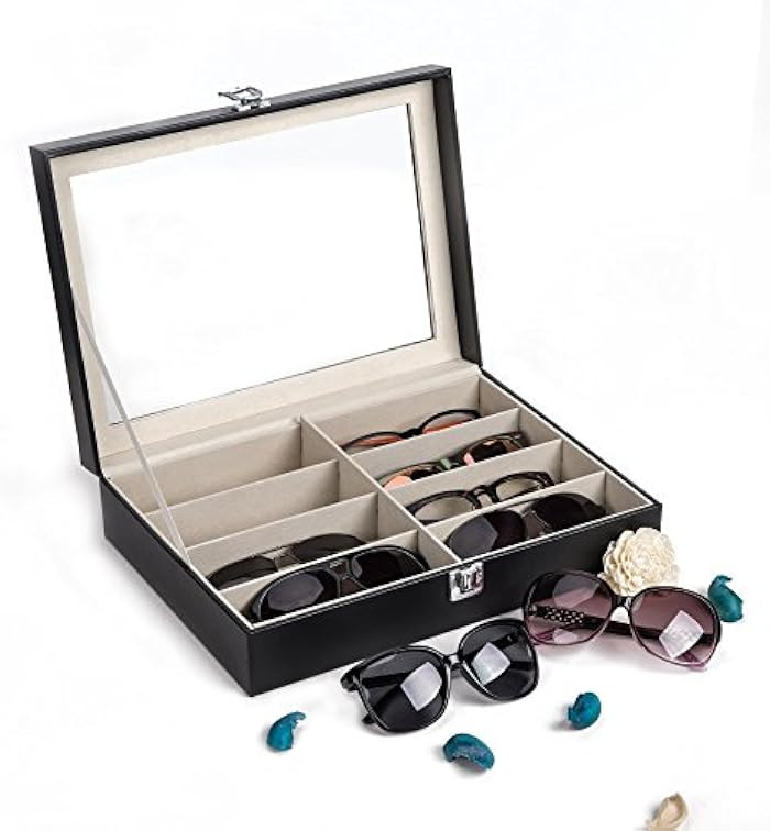 CO-Z Leather Multi Sunglasses Organizer for Women Men, Eyeglasses Eyewear Display Case, Jewelry W... | Amazon (US)