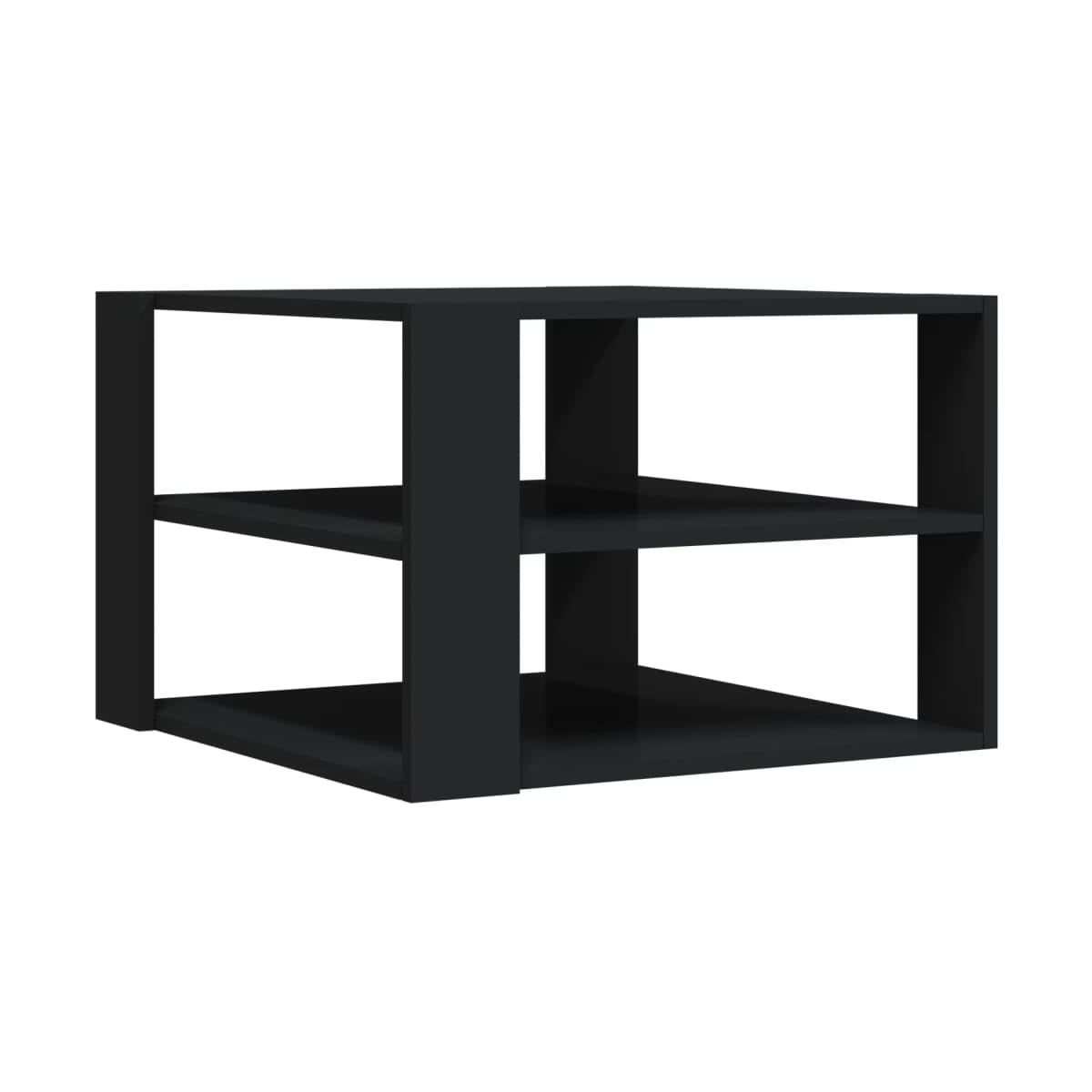 vidaXL Black Coffee Table with 3-Tier Open Shelf - Modern Living Room Furniture Made from Moistur... | Target