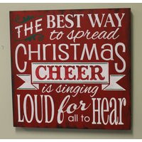 Christmas Sign/Spread Christmas Cheer/XXLG Sign/Red/White/Christmas Decor/Holiday Decor/Wood Sign/24/Wood Sign | Etsy (US)