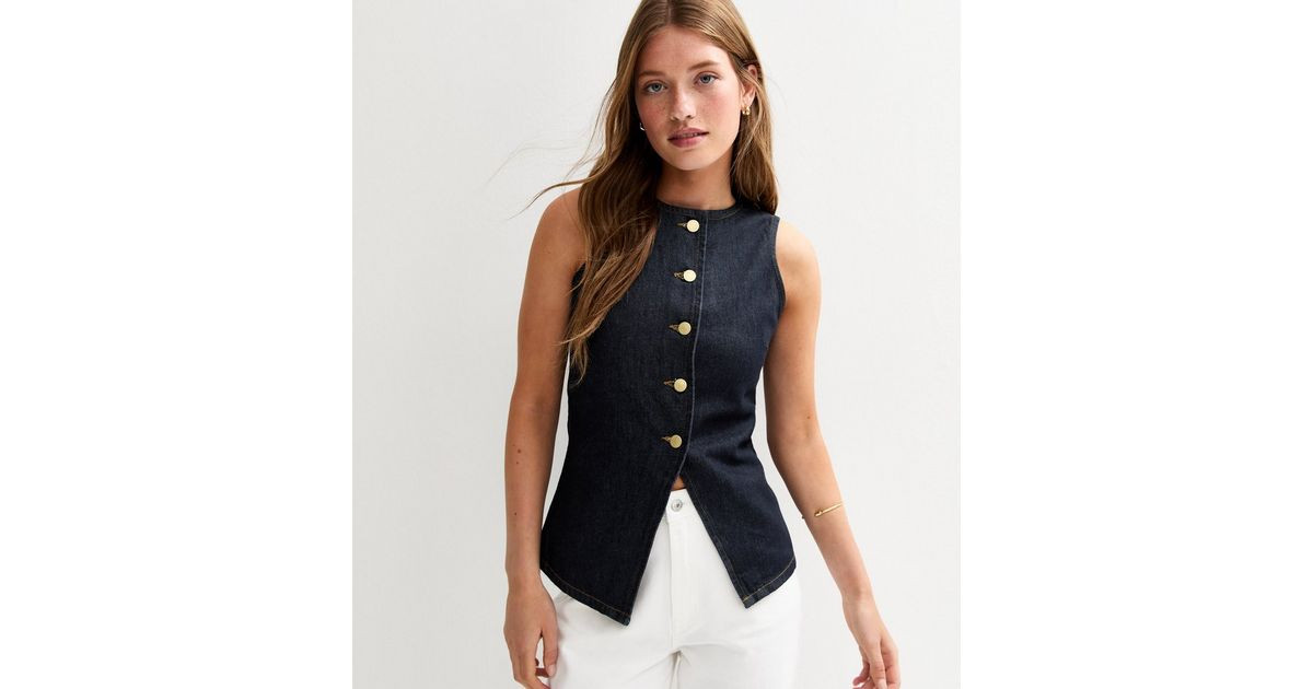 Navy Denim Waistcoat | New Look | New Look (UK)