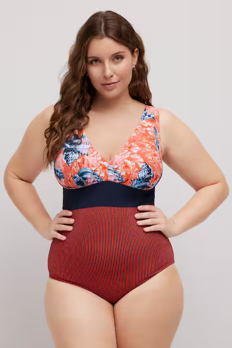 Coral Print Swimsuit | Swimsuits | Swimwear | Ulla Popken - US & CA