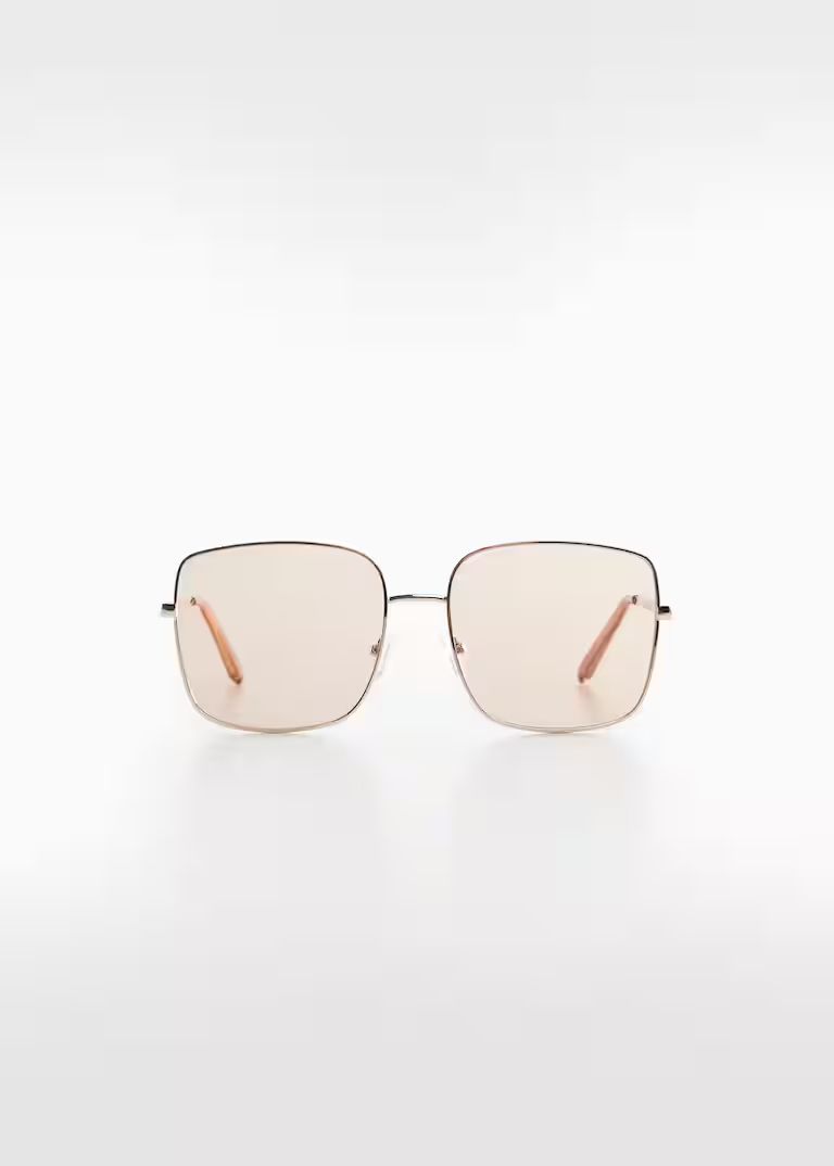 Square metallic frame sunglasses -  Women | Mango United Kingdom | MANGO (UK)