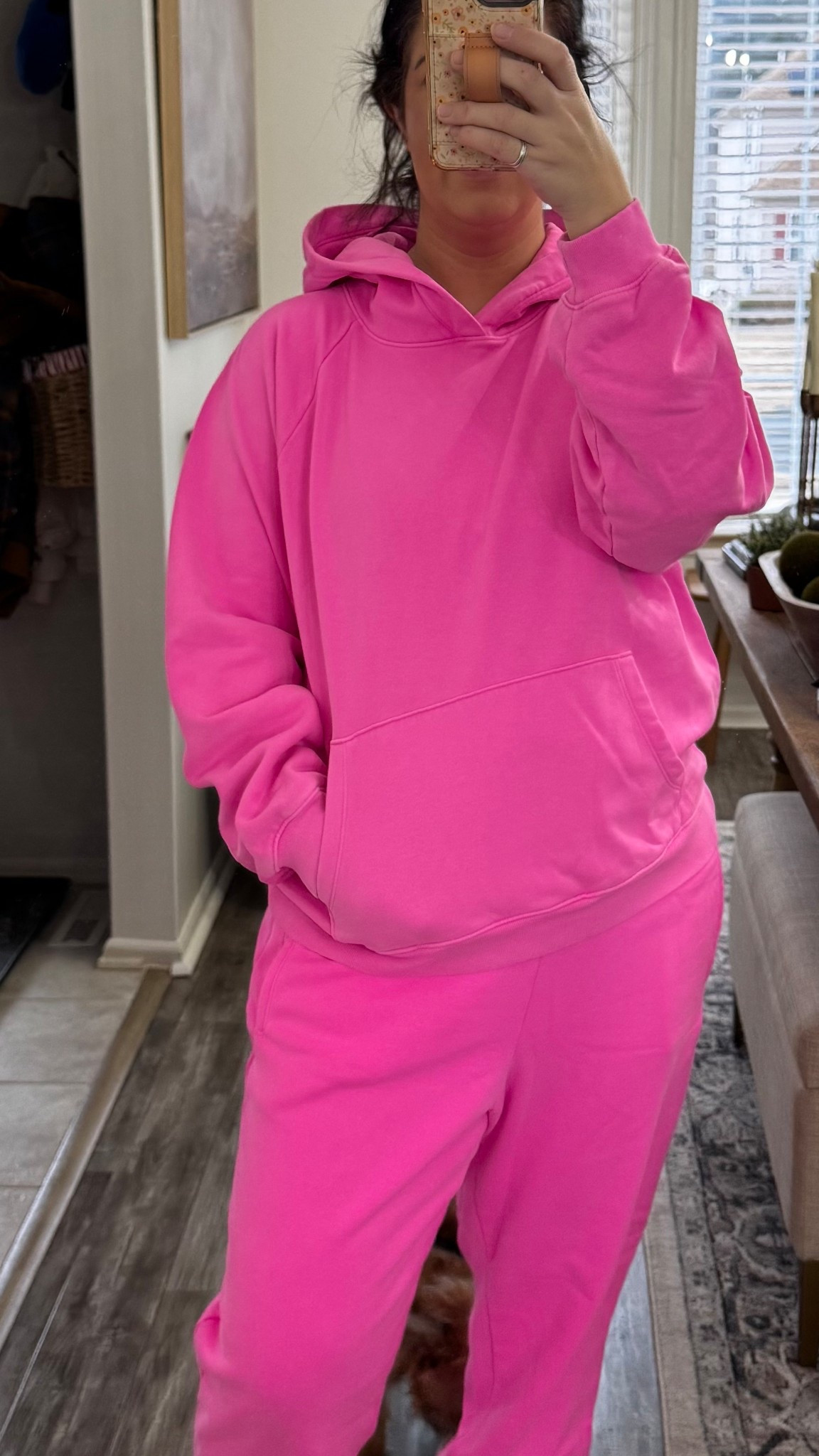 Standout pink matching hoodie and sweats. I’m wearing a large hoodie and petite large sweatpants. Love the Gap lately!!

#LTKPetite #LTKSpringSale #LTKActive