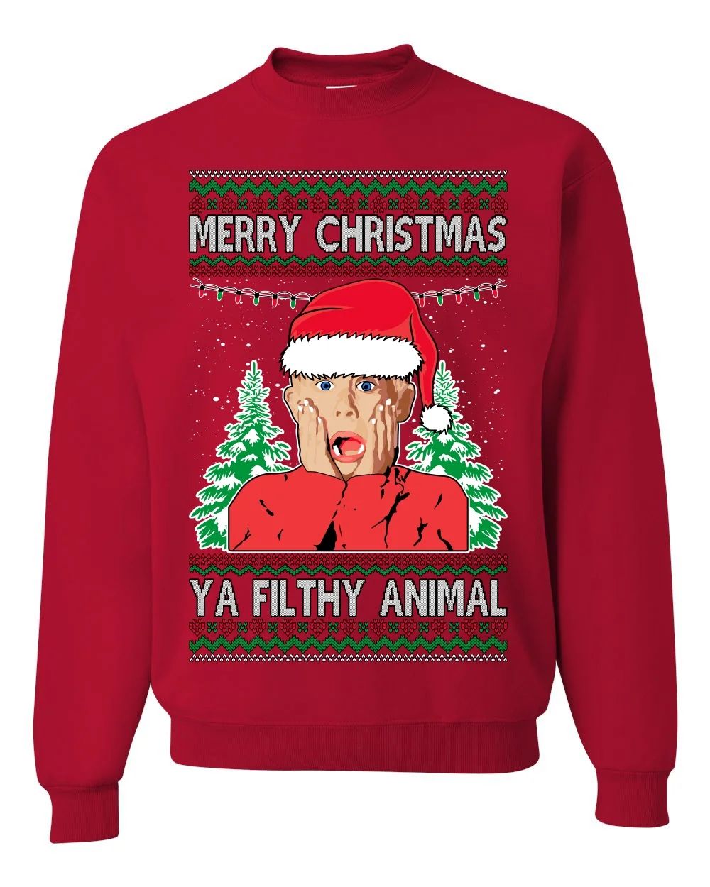 Wild Bobby Kevin Screaming Movie Alone At Home Filthy Ugly Christmas Sweater Unisex Crewneck Swea... | Walmart (US)