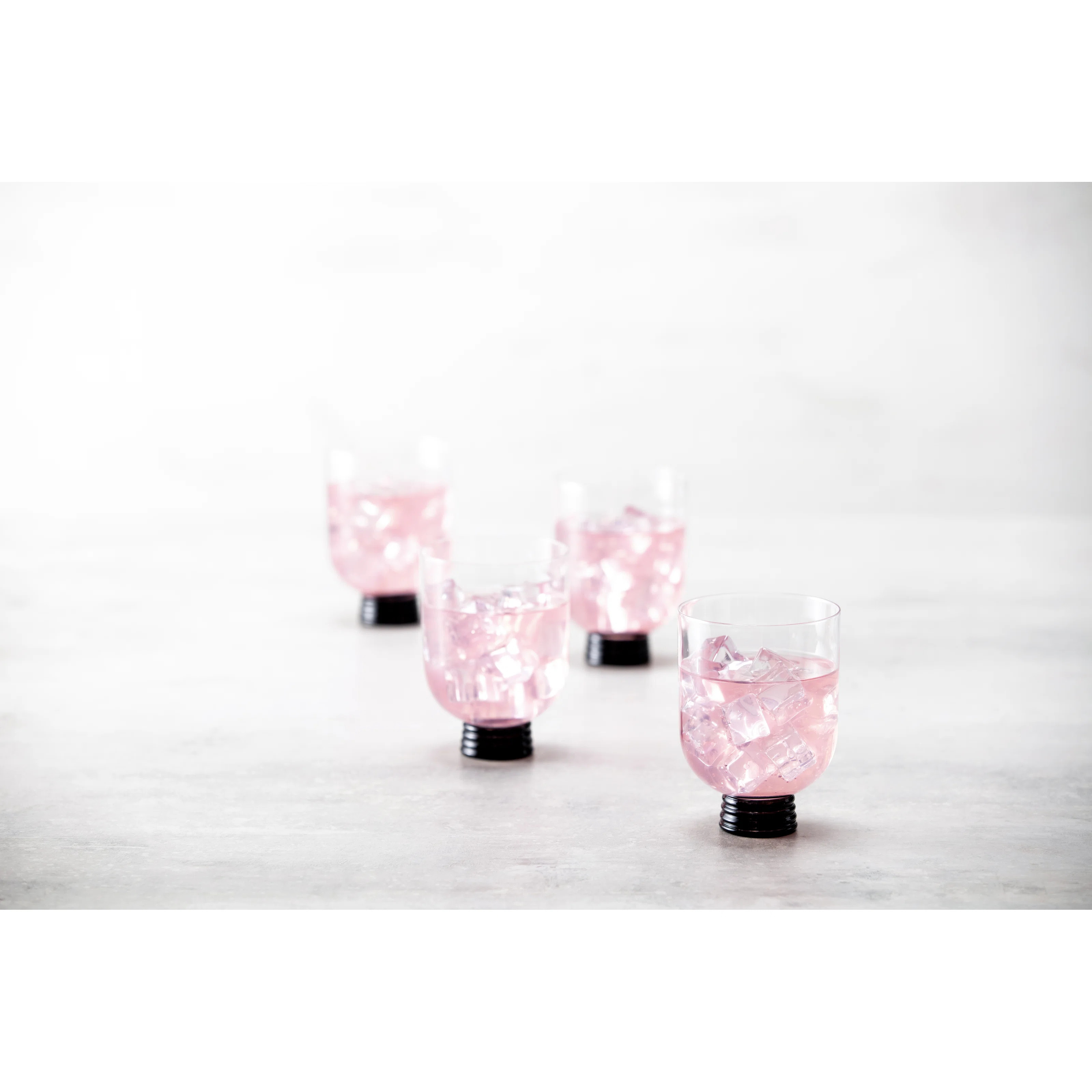 Fortessa Trevi Glass, 17.6 Ounce Beer/All Purpose (Set of 4), Black/Clear | Joss & Main