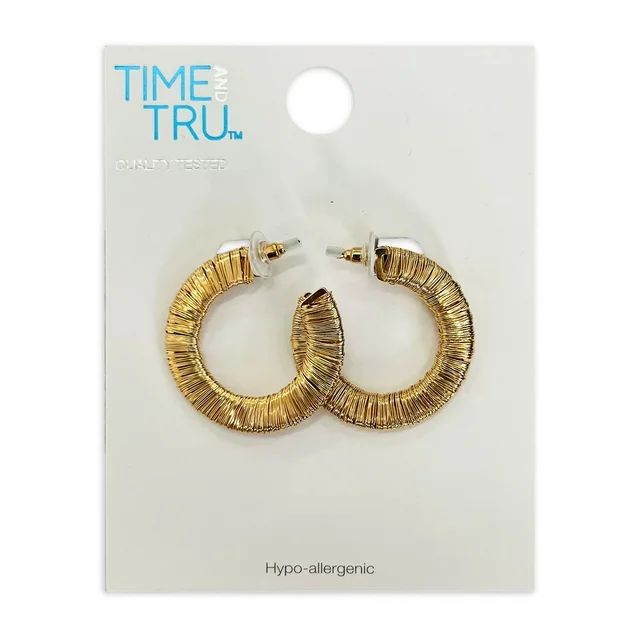 Time and Tru Wire Hoop Earrings | Walmart (US)