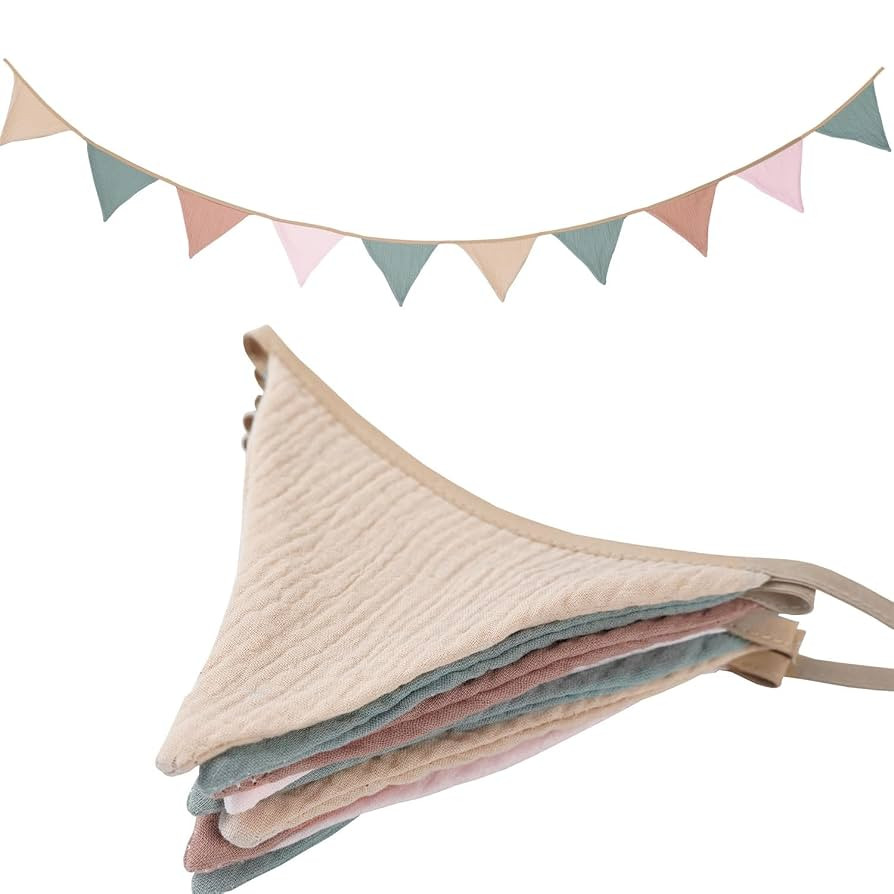 Pennant Banner Bunting Flags Multicolor, Garland Triangle Banners Fabric for Boho Baby Shower Wed... | Amazon (US)