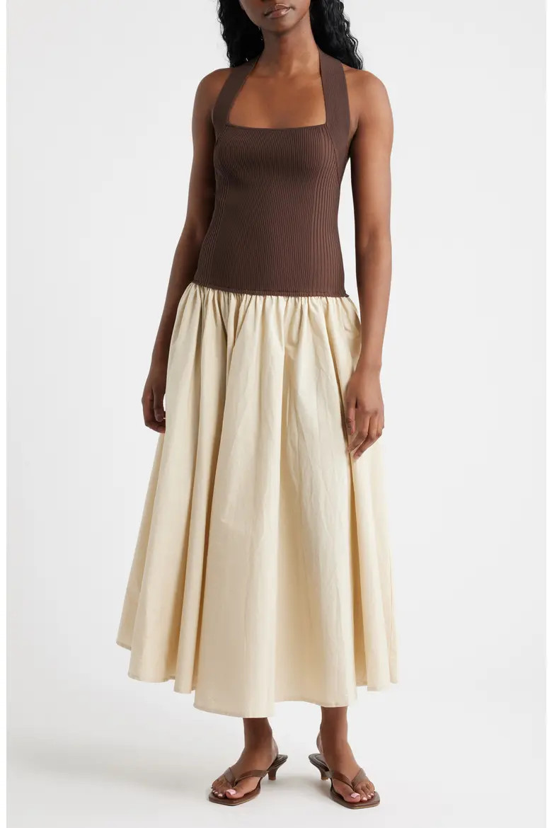 Sevilla Mixed Media Halter Maxi Dress (Women) | Nordstrom | Nordstrom