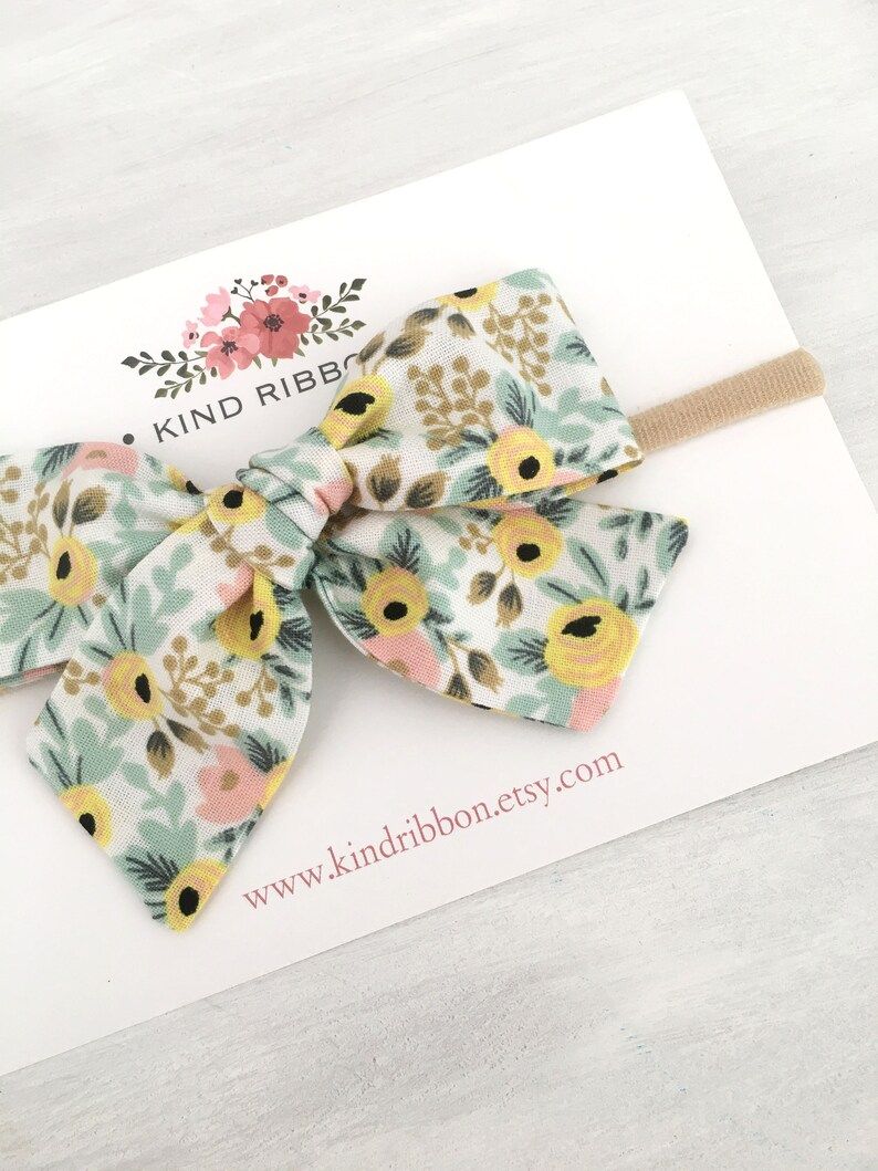 Rosa Cream Floral Hair Bow, Spring Floral Bow, Girl Hair Bow, Toddler Hair Bow, Baby Hair Bow | Etsy (US)