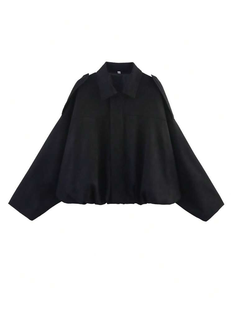 Giacca Bomber Da Donna Alla Moda, Con Colletto Alla Coreana, Maniche Lunghe, Con Zip, Modello Ampio | SHEIN