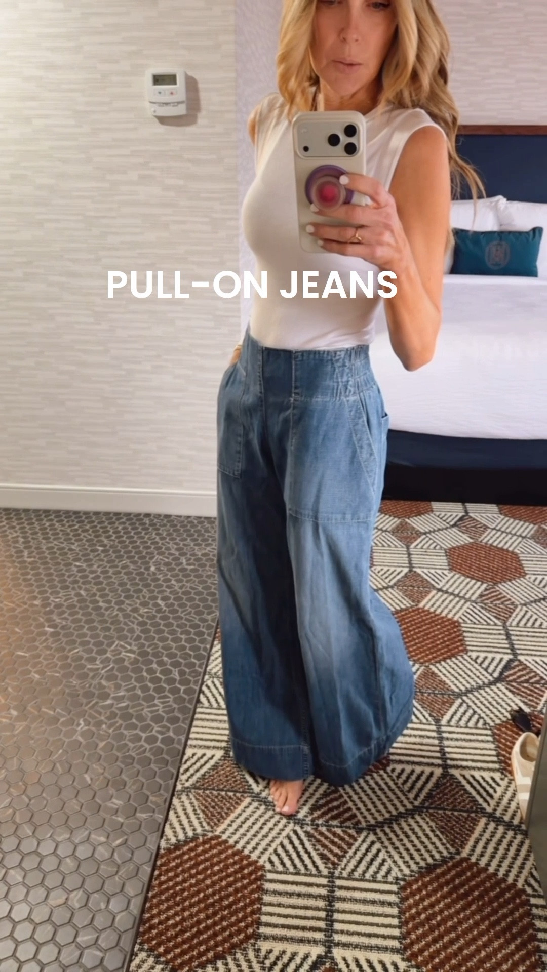 Another great pair of pull-on jeans. These are an XS and generous. If you're smaller than me, they'll probably be too big. 