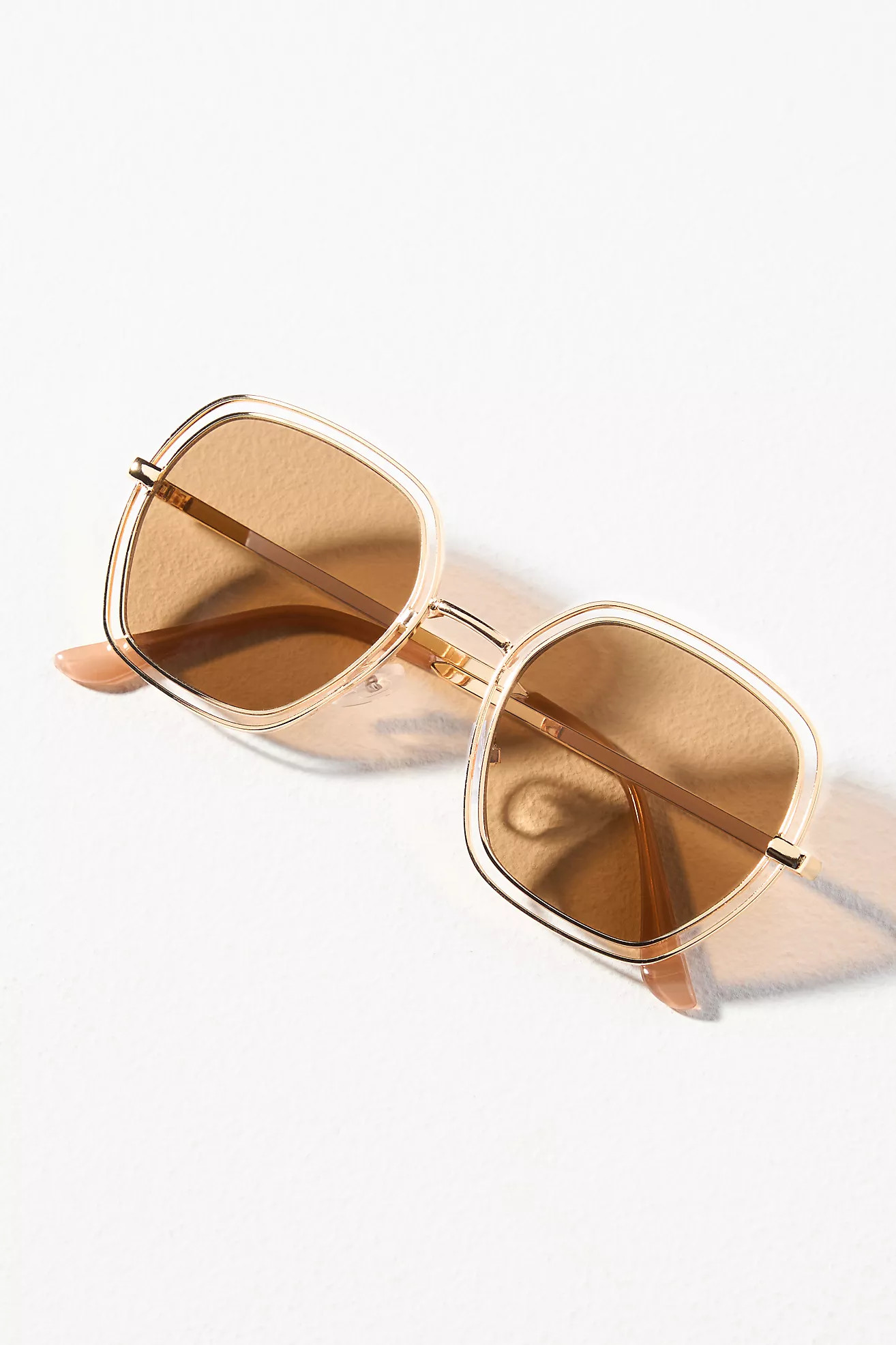 I-SEA Double Frame Square Sunglasses | Anthropologie (US)